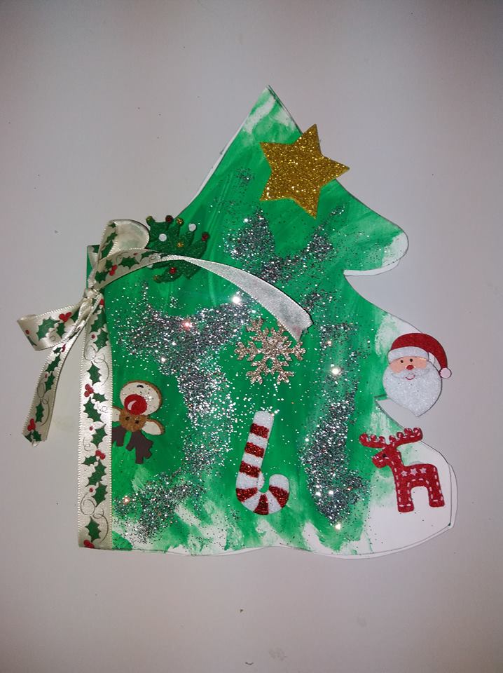 χριστουγεννιάτικη κάρτα δέντρο, νηπιαγωγείο
